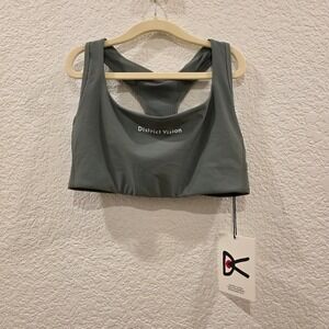District Vision Twin Layer Medium Support Bra Womens XS Sage Green DVW0001 NWT